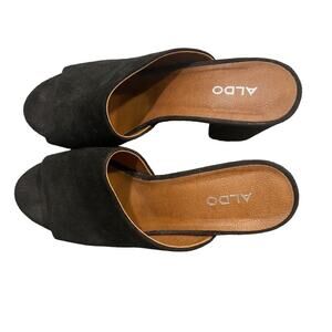 Aldo Women Suede Black Mules Size 9